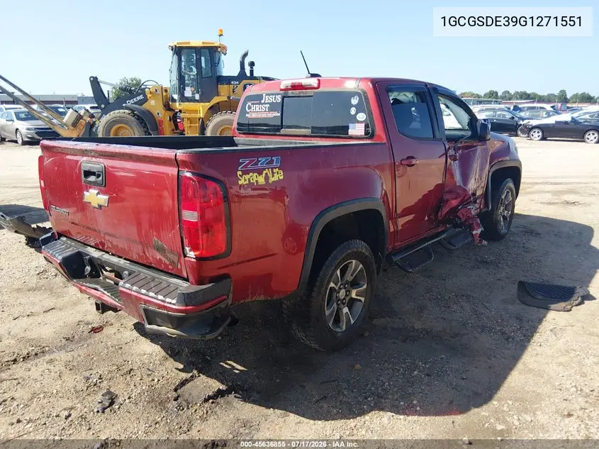 2016 Chevrolet Colorado 2Wd Z71 VIN: 1GCGSDE39G1271551 Lot: 45636855
