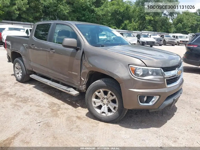 2016 Chevrolet Colorado 2Wd Lt VIN: 1GCGSCE30G1131026 Lot: 45654260