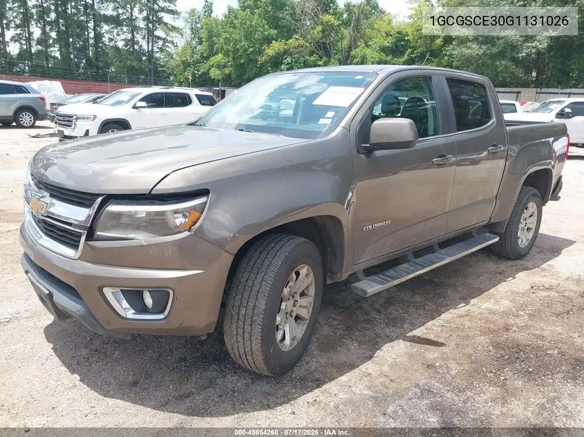 2016 Chevrolet Colorado 2Wd Lt VIN: 1GCGSCE30G1131026 Lot: 45654260