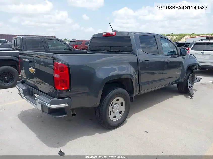 2016 Chevrolet Colorado 2Wd Wt VIN: 1GCGSBEA4G1149537 Lot: 45667197