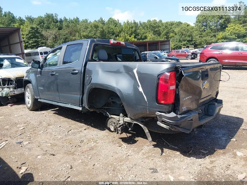 2016 Chevrolet Colorado 2Wd Lt VIN: 1GCGSCE3XG1113374 Lot: 45671899