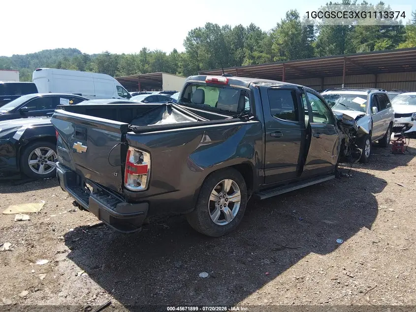 2016 Chevrolet Colorado 2Wd Lt VIN: 1GCGSCE3XG1113374 Lot: 45671899