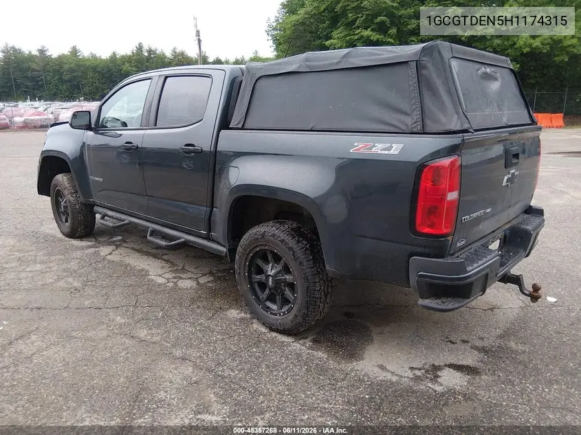 2017 Chevrolet Colorado 4Wd Z71 VIN: 1GCGTDEN5H1174315 Lot: 45357268