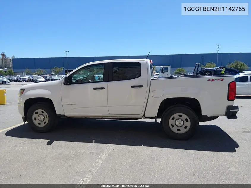 2017 Chevrolet Colorado 4Wd Wt VIN: 1GCGTBEN2H1142765 Lot: 45371831