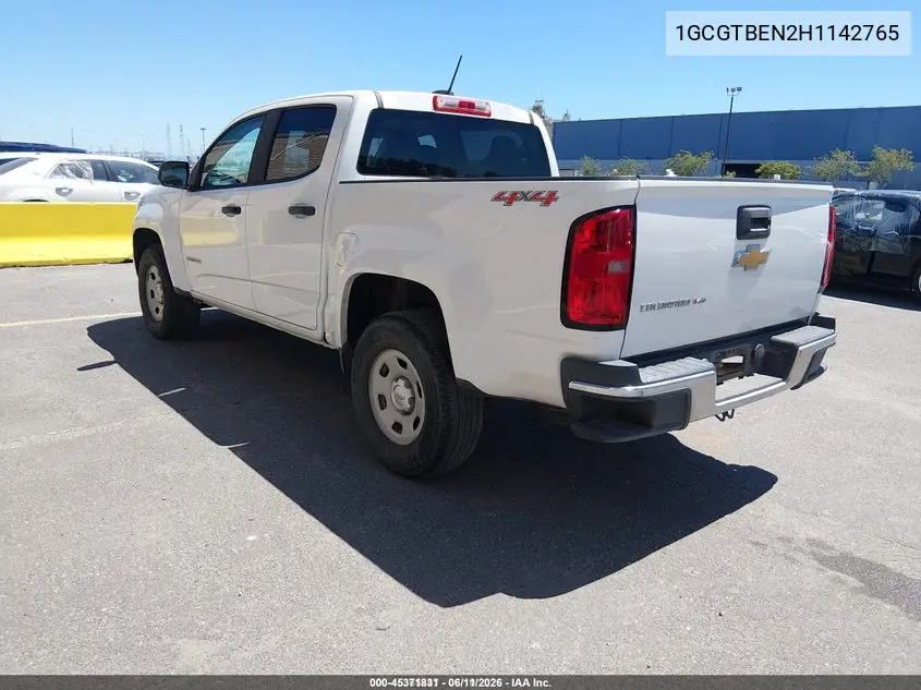 2017 Chevrolet Colorado 4Wd Wt VIN: 1GCGTBEN2H1142765 Lot: 45371831