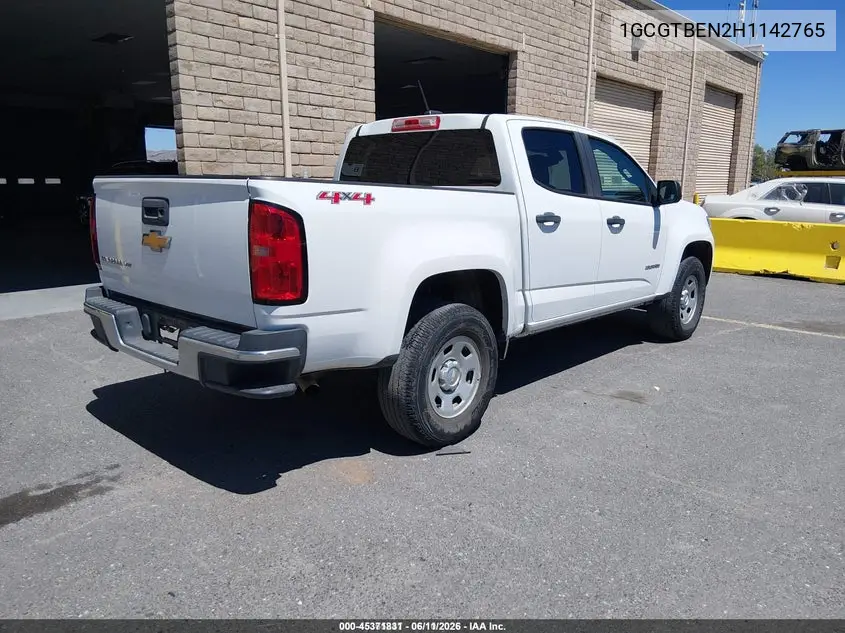 2017 Chevrolet Colorado 4Wd Wt VIN: 1GCGTBEN2H1142765 Lot: 45371831