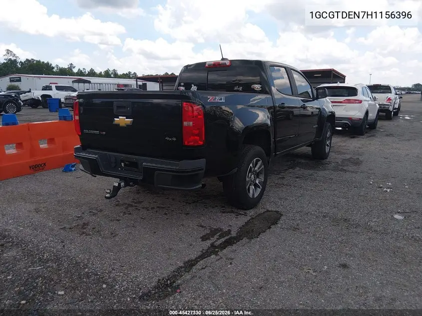 2017 Chevrolet Colorado Z71 VIN: 1GCGTDEN7H1156396 Lot: 45427330