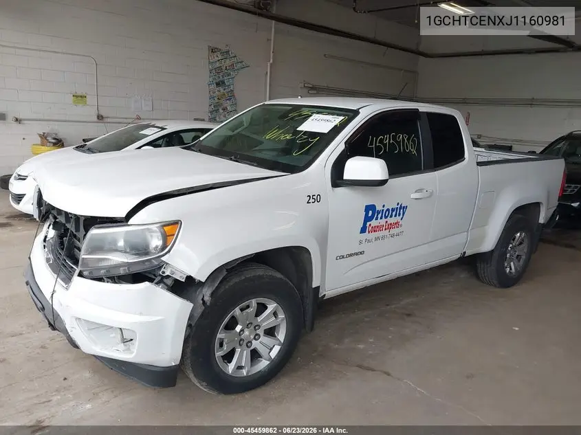 2018 Chevrolet Colorado Lt VIN: 1GCHTCENXJ1160981 Lot: 45459862
