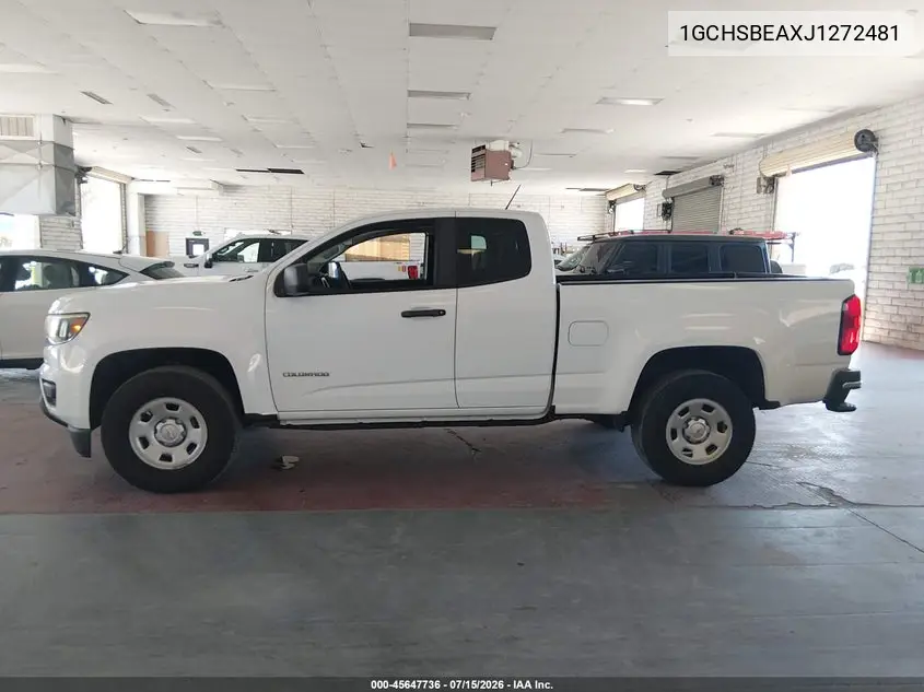2018 Chevrolet Colorado Wt VIN: 1GCHSBEAXJ1272481 Lot: 45647736