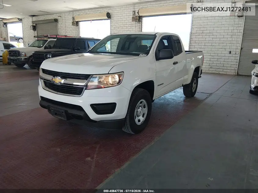 2018 Chevrolet Colorado Wt VIN: 1GCHSBEAXJ1272481 Lot: 45647736