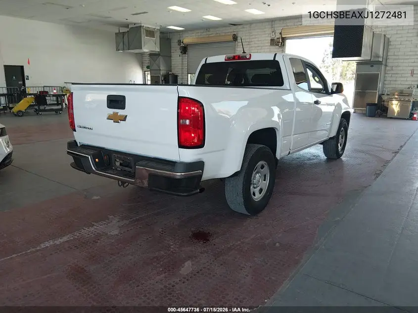 2018 Chevrolet Colorado Wt VIN: 1GCHSBEAXJ1272481 Lot: 45647736
