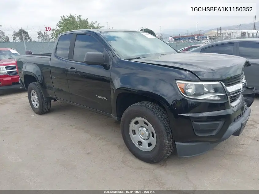 2019 Chevrolet Colorado Wt VIN: 1GCHSBEA1K1150352 Lot: 45508666