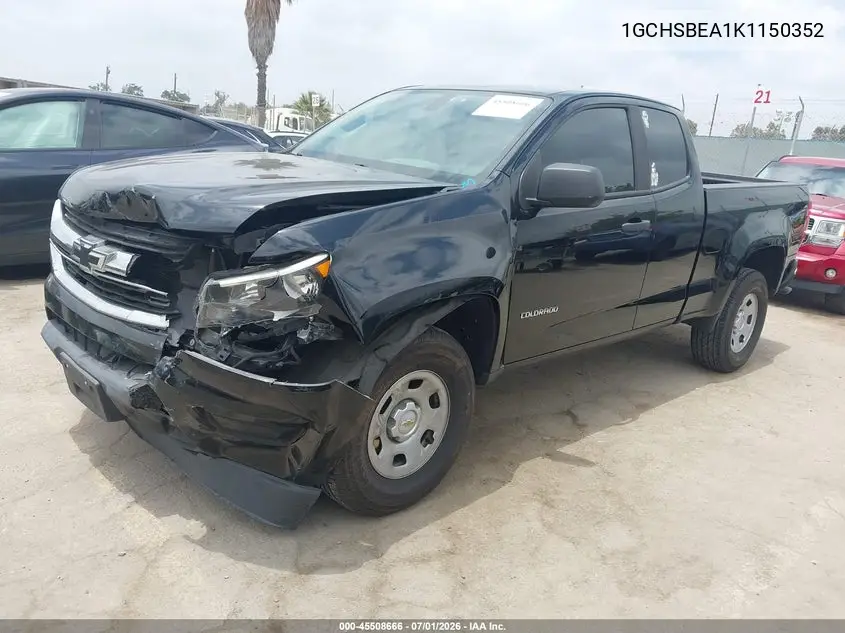 2019 Chevrolet Colorado Wt VIN: 1GCHSBEA1K1150352 Lot: 45508666