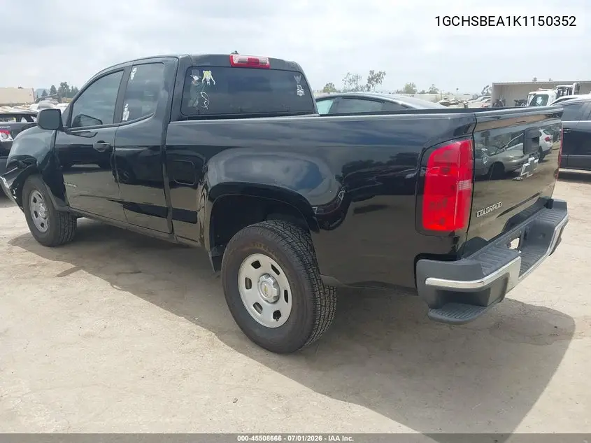 2019 Chevrolet Colorado Wt VIN: 1GCHSBEA1K1150352 Lot: 45508666