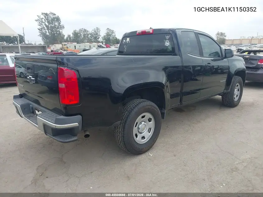 2019 Chevrolet Colorado Wt VIN: 1GCHSBEA1K1150352 Lot: 45508666