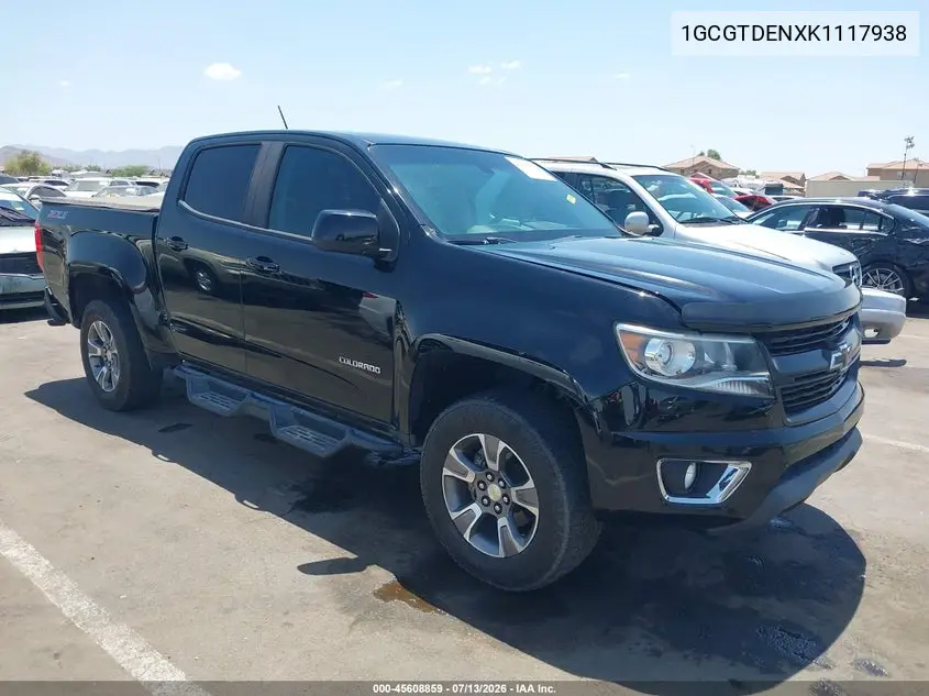 2019 Chevrolet Colorado Z71 VIN: 1GCGTDENXK1117938 Lot: 45608859
