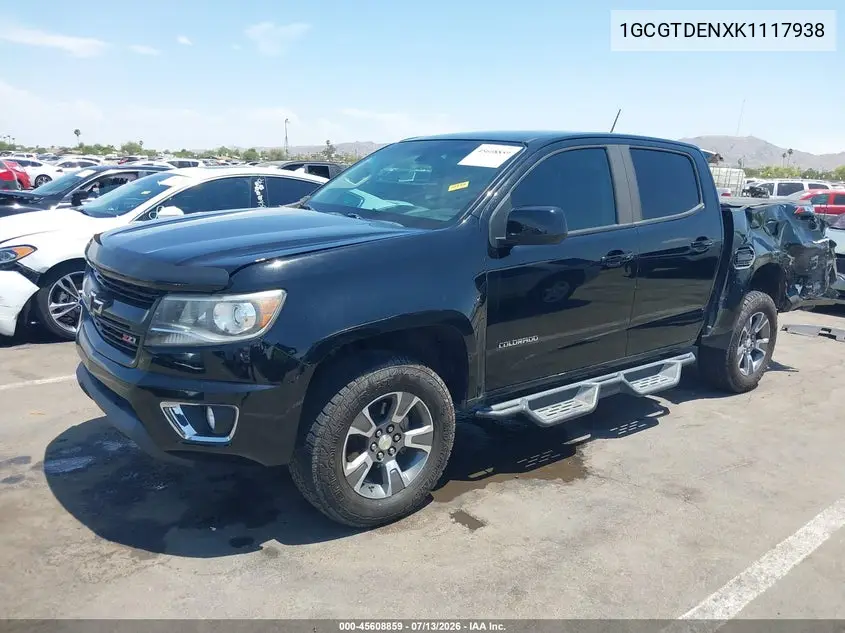 2019 Chevrolet Colorado Z71 VIN: 1GCGTDENXK1117938 Lot: 45608859