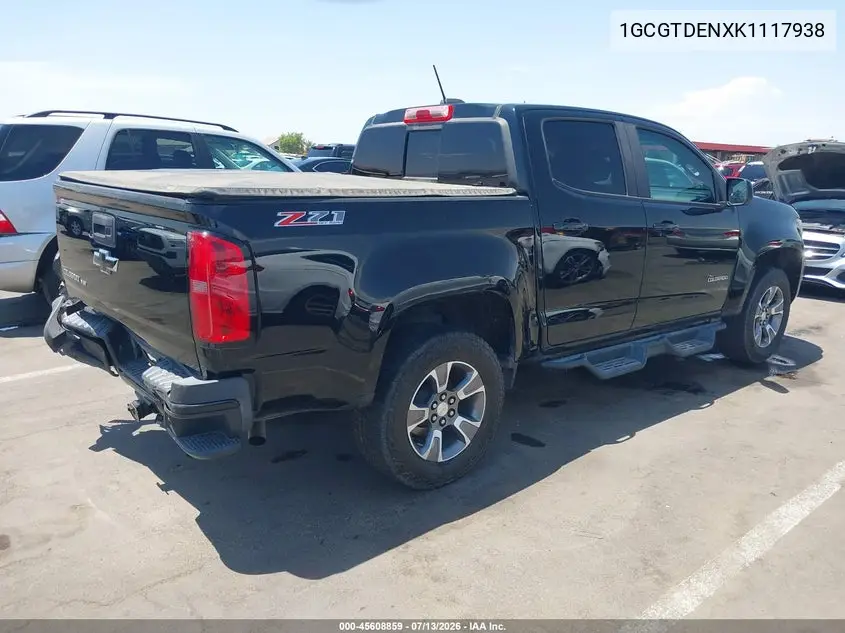 2019 Chevrolet Colorado Z71 VIN: 1GCGTDENXK1117938 Lot: 45608859