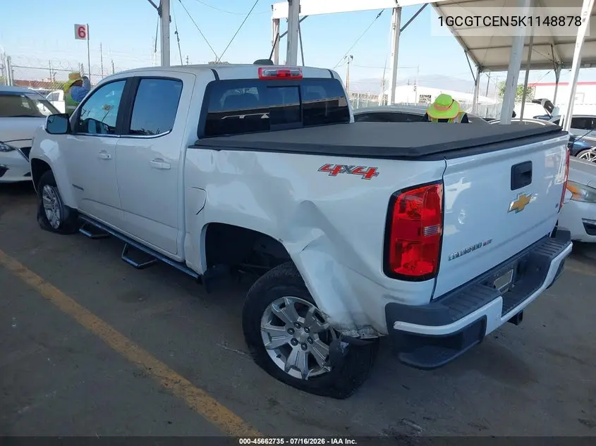 2019 Chevrolet Colorado Lt VIN: 1GCGTCEN5K1148878 Lot: 45662735