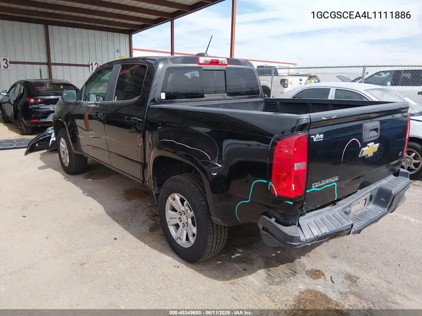 2020 Chevrolet Colorado VIN: 1GCGSCEA4L1111886 Lot: 45349600