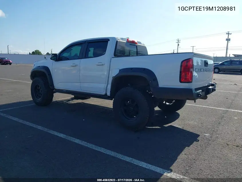 2021 Chevrolet Colorado 4Wd Short Box Zr2 VIN: 1GCPTEE19M1208981 Lot: 45632923