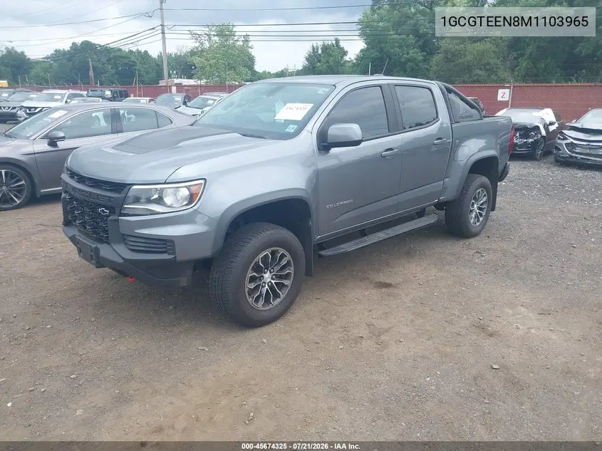 2021 Chevrolet Colorado 4Wd Short Box Zr2 VIN: 1GCGTEEN8M1103965 Lot: 45674325