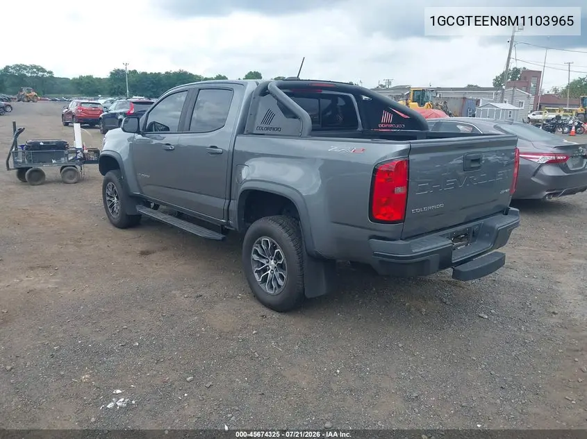 2021 Chevrolet Colorado 4Wd Short Box Zr2 VIN: 1GCGTEEN8M1103965 Lot: 45674325