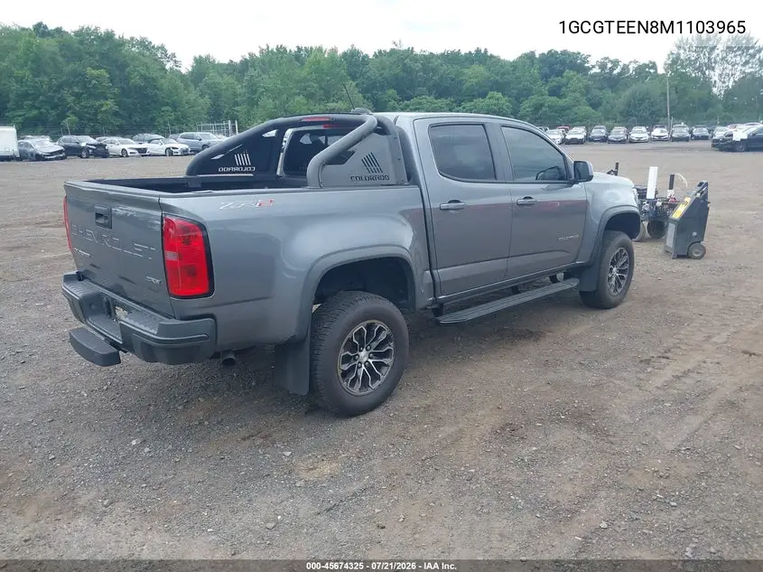 2021 Chevrolet Colorado 4Wd Short Box Zr2 VIN: 1GCGTEEN8M1103965 Lot: 45674325