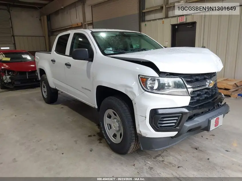 2022 Chevrolet Colorado 2Wd Short Box Wt VIN: 1GCGSBEN9N1301649 Lot: 45452477