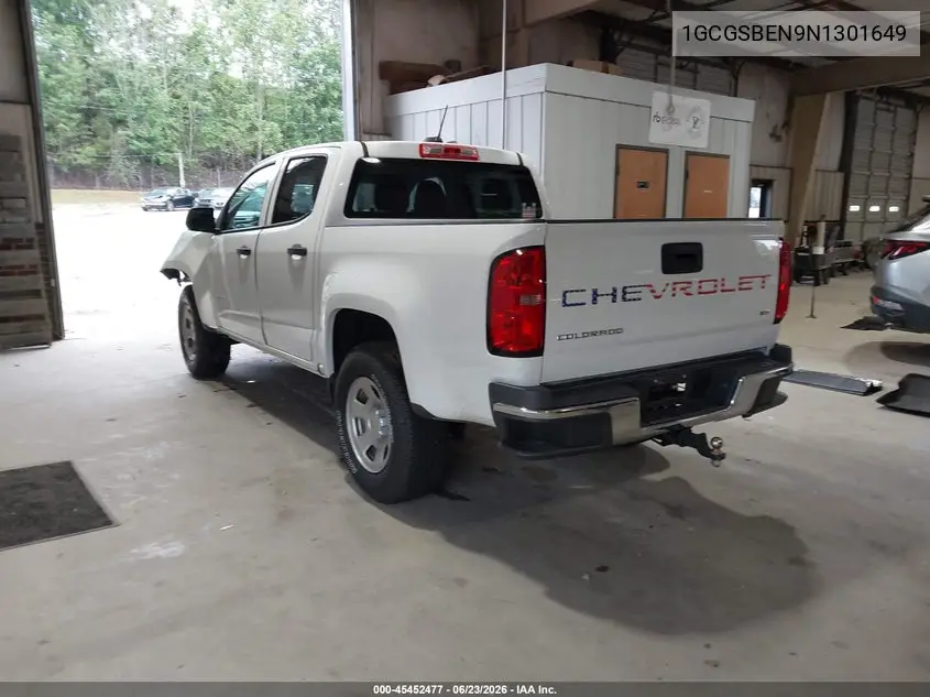 2022 Chevrolet Colorado 2Wd Short Box Wt VIN: 1GCGSBEN9N1301649 Lot: 45452477