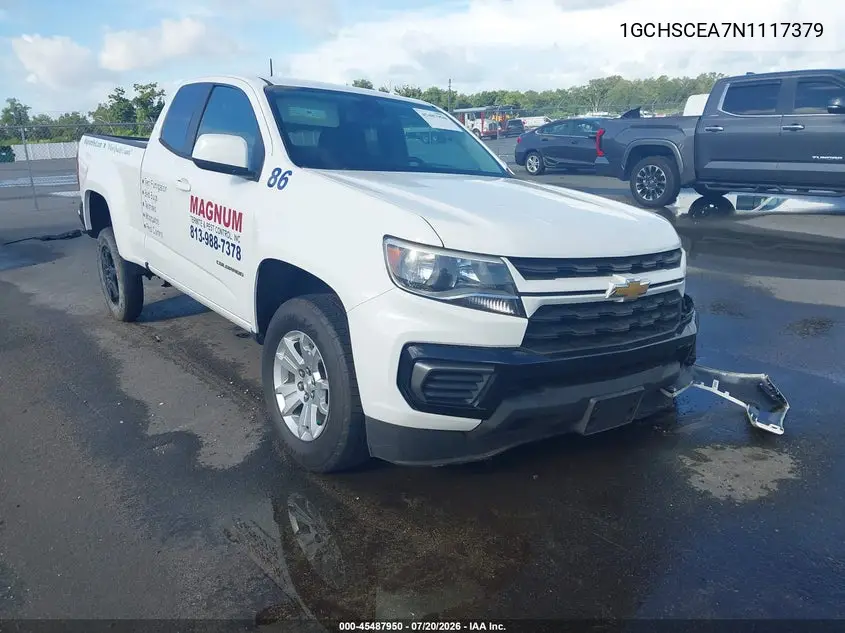 2022 Chevrolet Colorado 2Wd Long Box Lt VIN: 1GCHSCEA7N1117379 Lot: 45487950