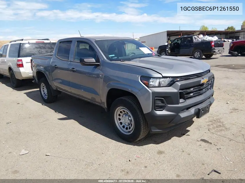 2023 Chevrolet Colorado 2Wd Short Box Wt VIN: 1GCGSBEC6P1261550 Lot: 45666473