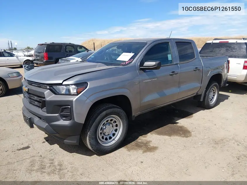 2023 Chevrolet Colorado 2Wd Short Box Wt VIN: 1GCGSBEC6P1261550 Lot: 45666473