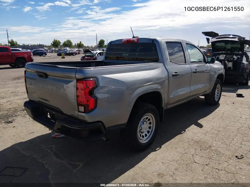 2023 Chevrolet Colorado 2Wd Short Box Wt VIN: 1GCGSBEC6P1261550 Lot: 45666473