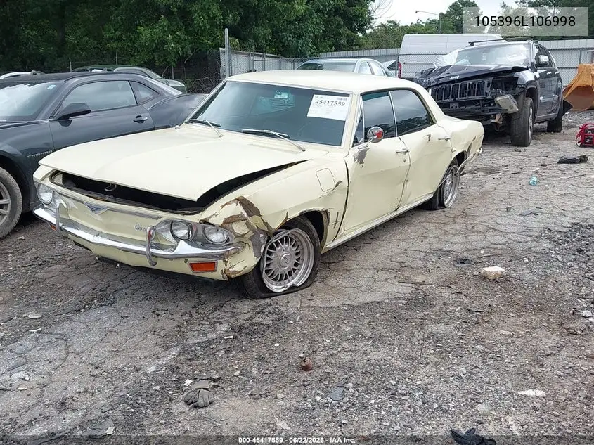 1966 Chevrolet Corvair VIN: 105396L106998 Lot: 45417559