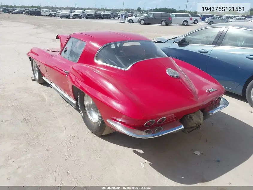 1965 Chevrolet Corvette VIN: 194375S121551 Lot: 45595001