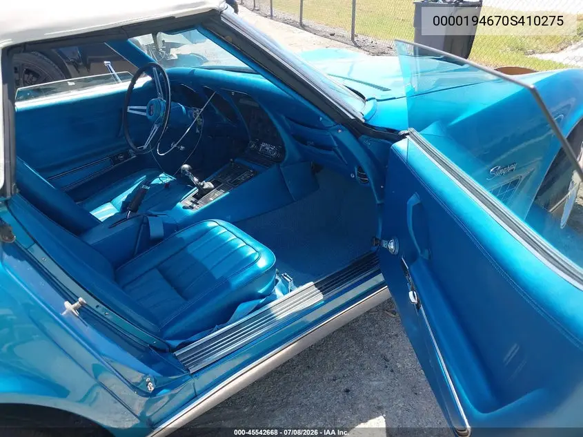 1970 Chevrolet Corvette VIN: 0000194670S410275 Lot: 45542668
