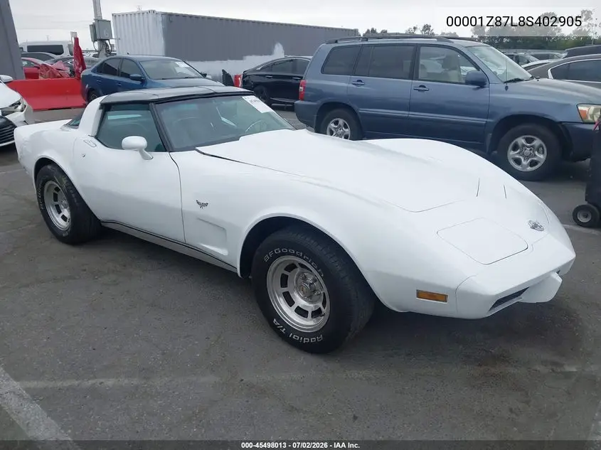 1978 Chevrolet Corvette VIN: 00001Z87L8S402905 Lot: 45498013