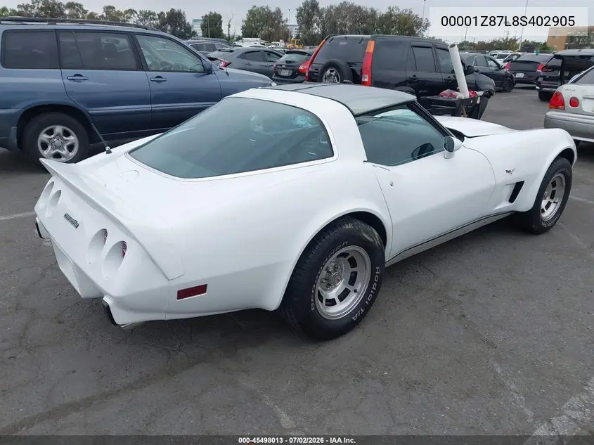 1978 Chevrolet Corvette VIN: 00001Z87L8S402905 Lot: 45498013
