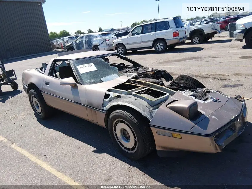 1985 Chevrolet Corvette VIN: 1G1YY0781F5100894 Lot: 45541611