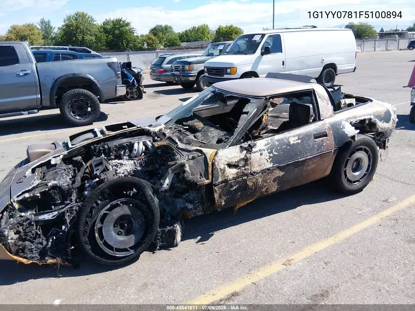 1985 Chevrolet Corvette VIN: 1G1YY0781F5100894 Lot: 45541611