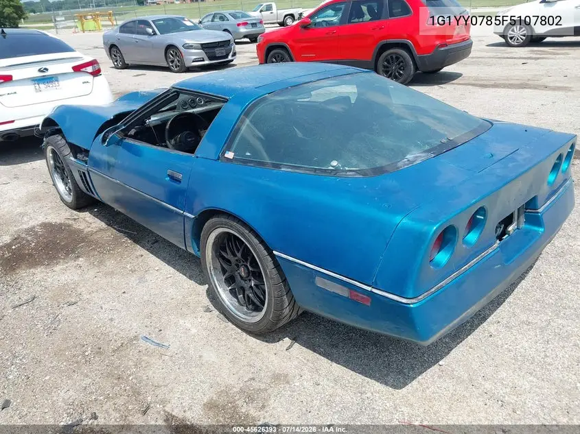 1985 Chevrolet Corvette VIN: 1G1YY0785F5107802 Lot: 45626393