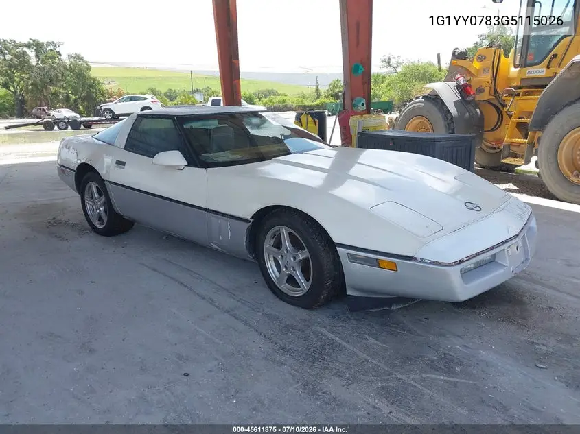 1986 Chevrolet Corvette VIN: 1G1YY0783G5115026 Lot: 45611875