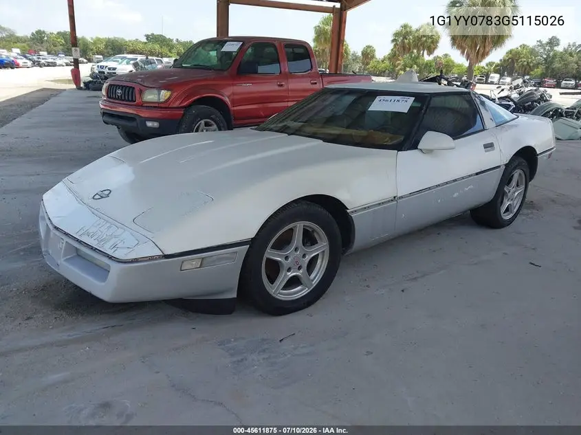1986 Chevrolet Corvette VIN: 1G1YY0783G5115026 Lot: 45611875
