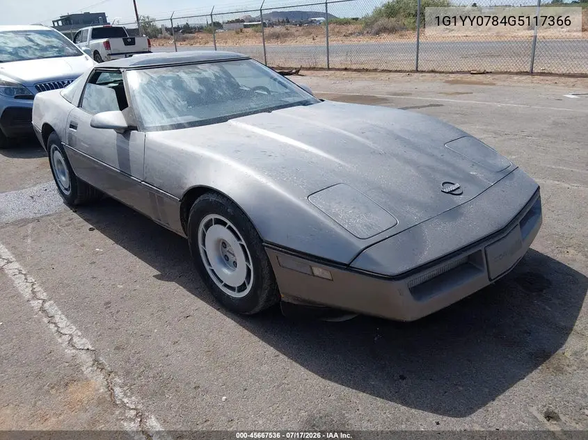 1986 Chevrolet Corvette VIN: 1G1YY0784G5117366 Lot: 45667536