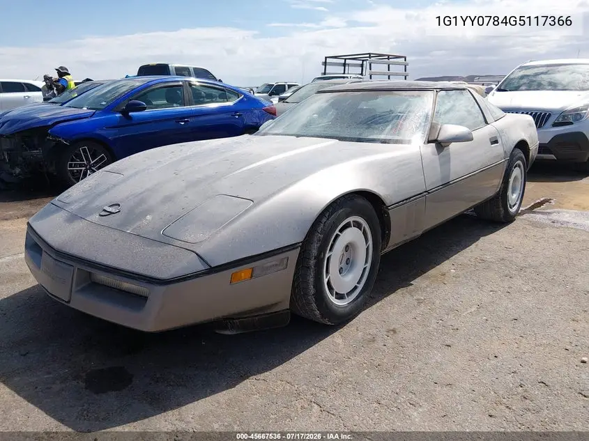 1986 Chevrolet Corvette VIN: 1G1YY0784G5117366 Lot: 45667536