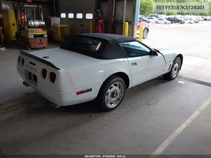 1989 Chevrolet Corvette VIN: 1G1YY3187K5124301 Lot: 45577255