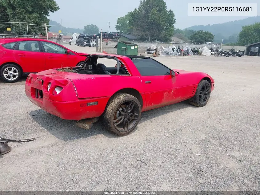 1994 Chevrolet Corvette VIN: 1G1YY22P0R5116681 Lot: 45647398