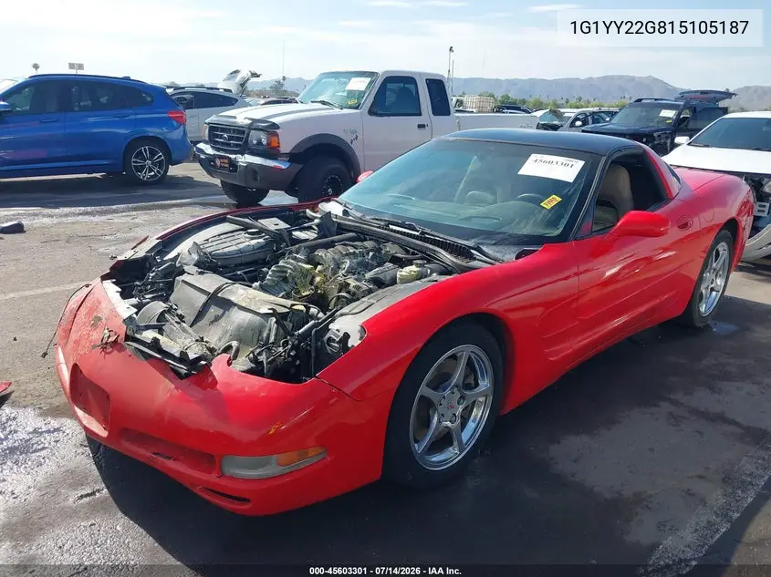2001 Chevrolet Corvette VIN: 1G1YY22G815105187 Lot: 45603301