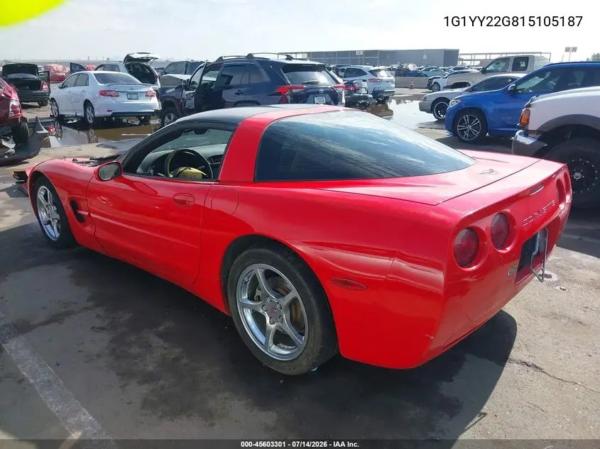 2001 Chevrolet Corvette VIN: 1G1YY22G815105187 Lot: 45603301